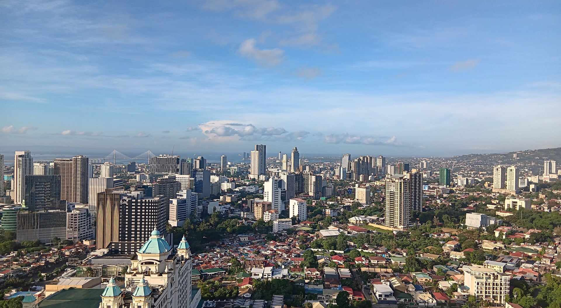 The Cebu City skyline seen from the hills, Cebu, Philippines