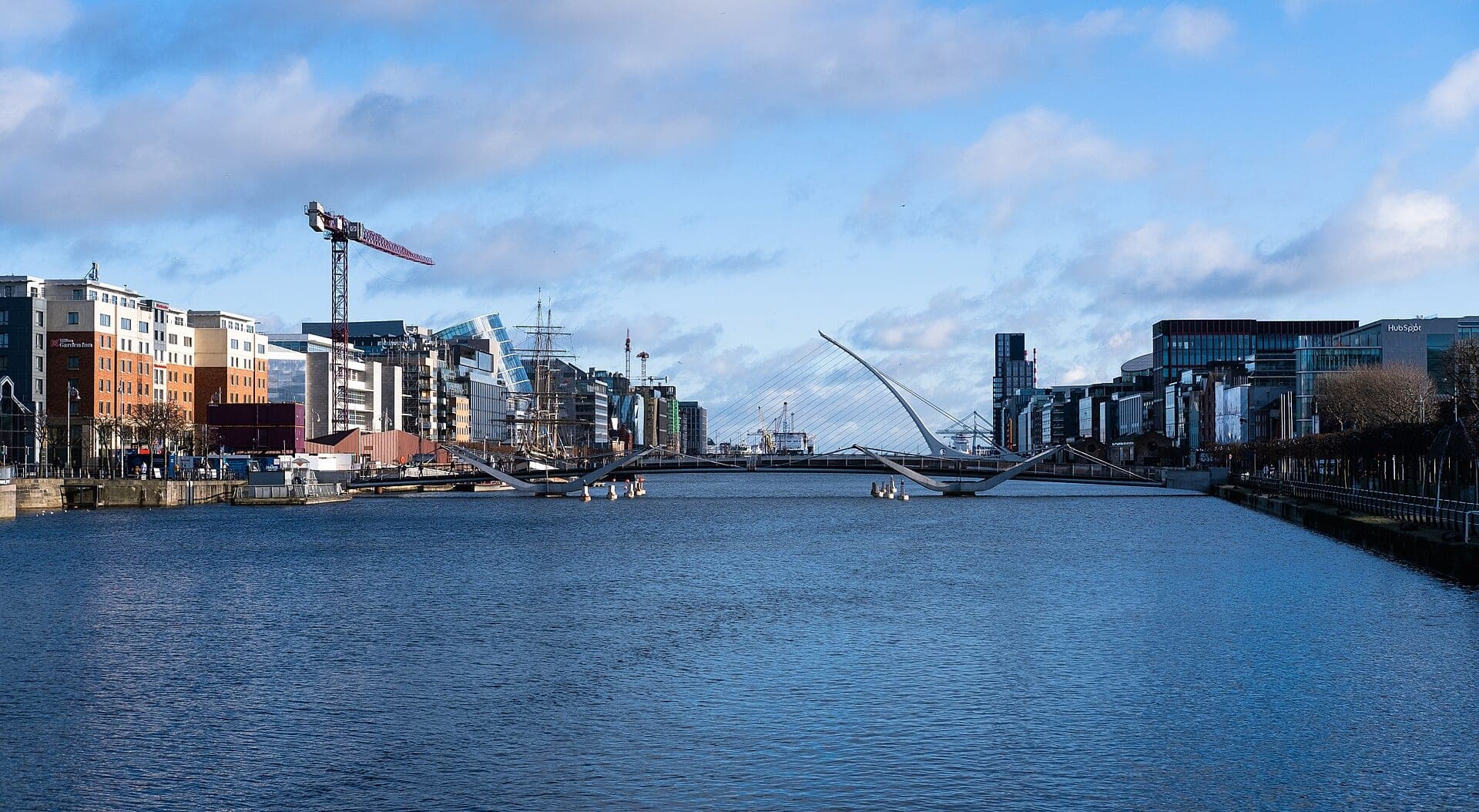 The Samuel Beckett Bridge over the River Liffey in Dublin, Ireland