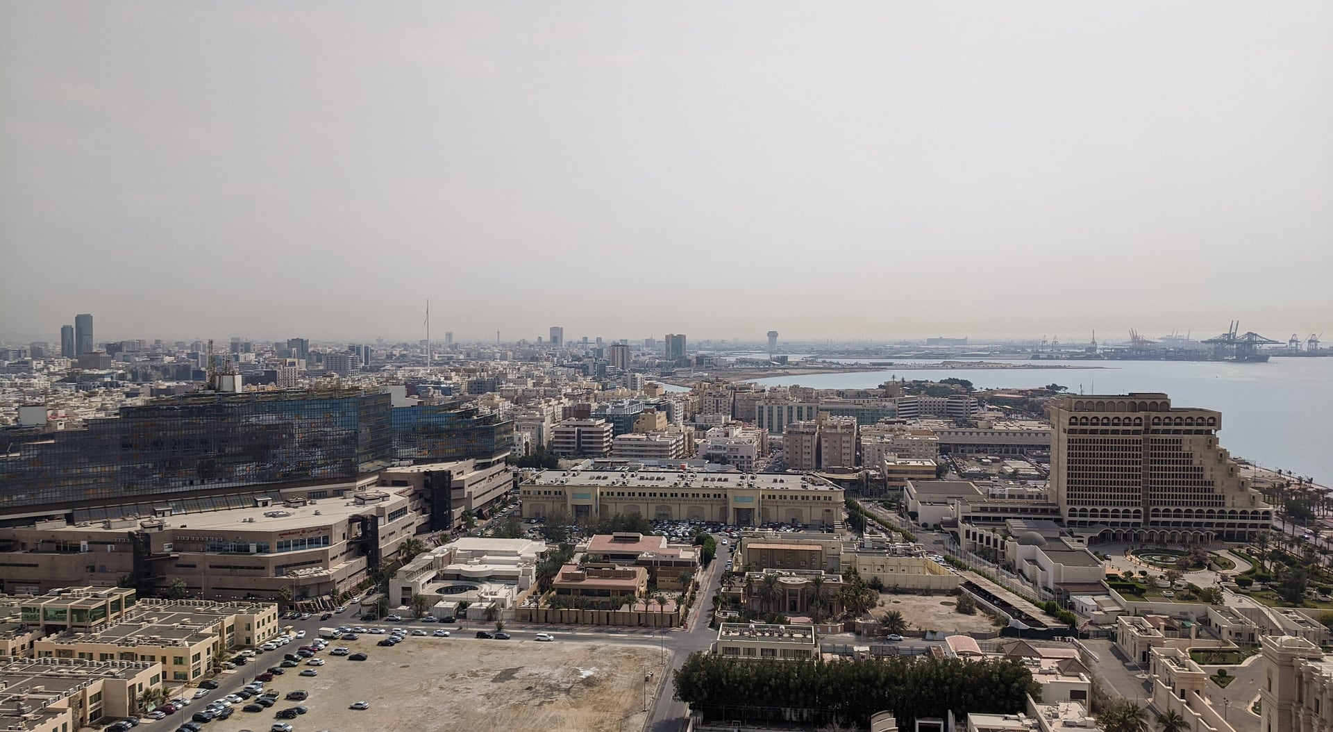 The Jeddah skyline along the Red Sea coast, Saudi Arabia