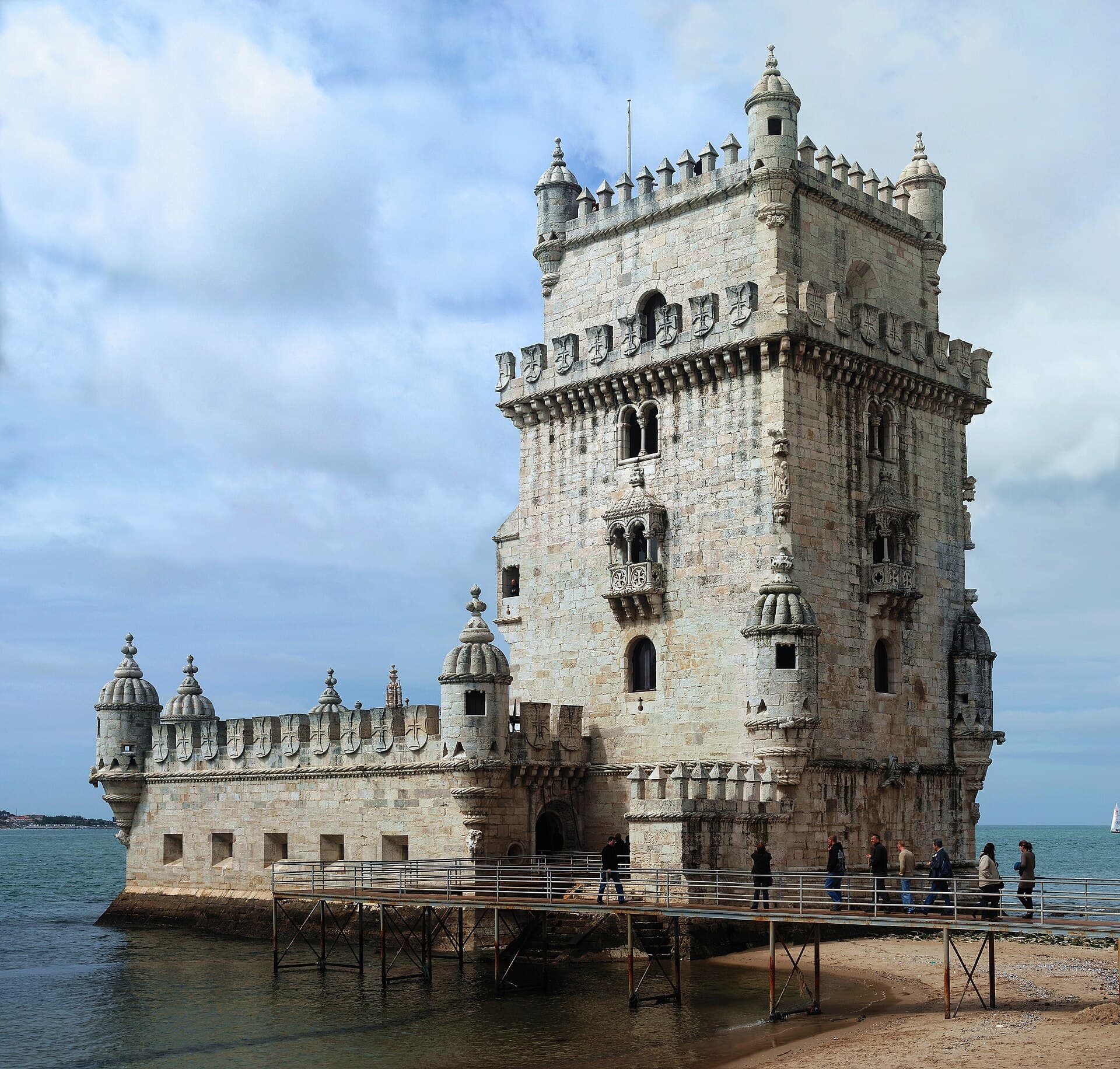 The Belém Tower on the Tagus estuary in Lisbon, Portugal