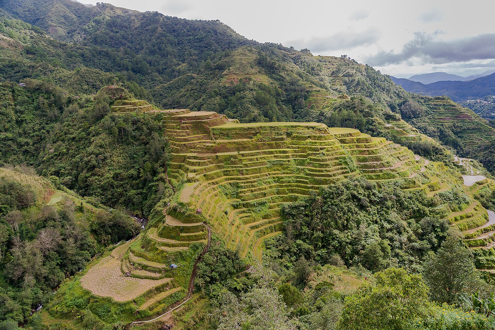 The Banaue Rice Terraces carved into the mountains of Ifugao, Philippines