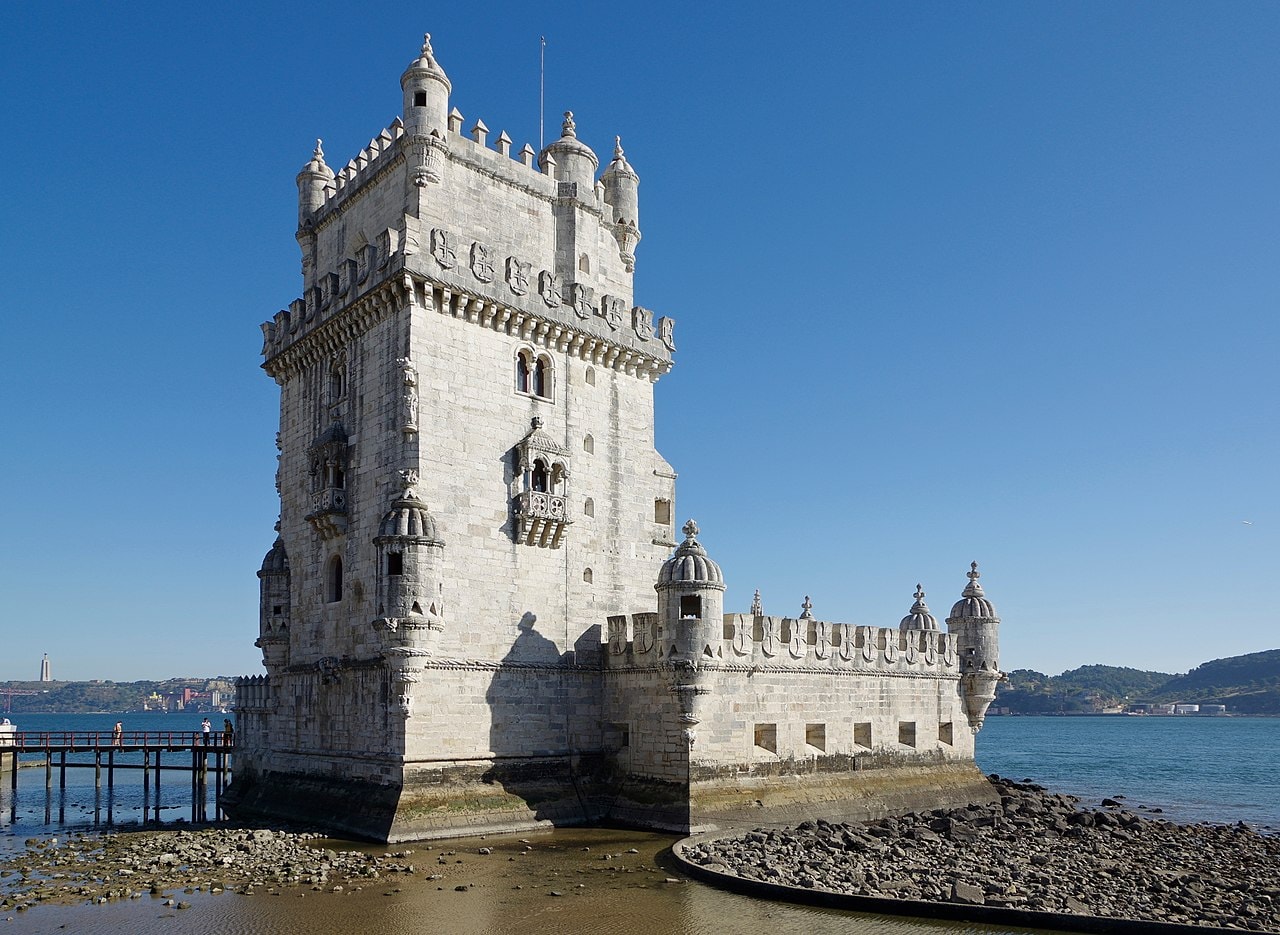 The Belém Tower on the Tagus river in Lisbon, Portugal