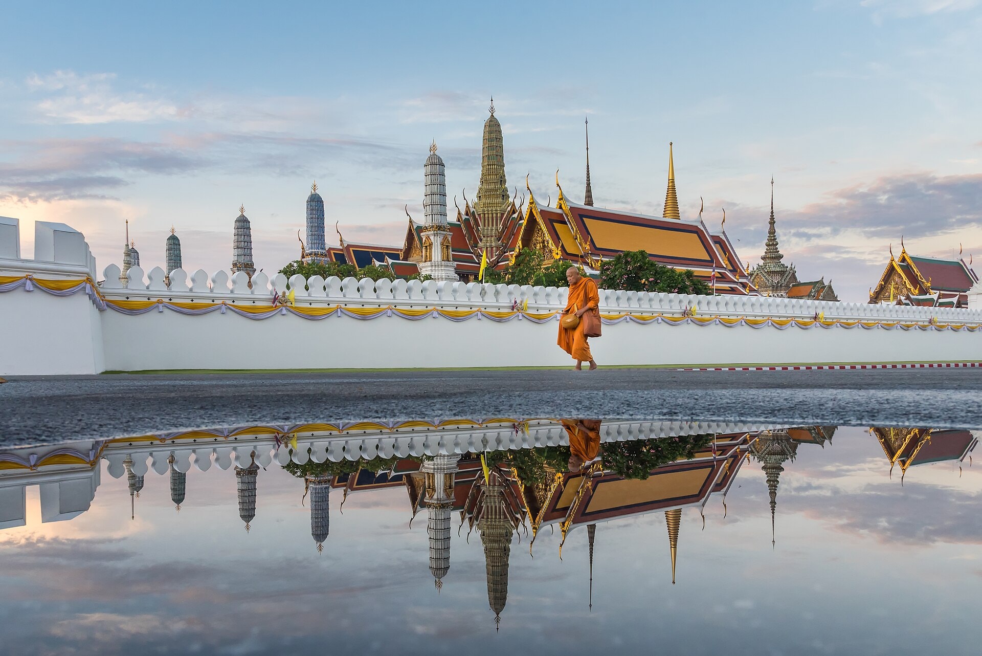 The Temple of the Emerald Buddha (Wat Phra Kaew) at the Grand Palace in Bangkok, Thailand