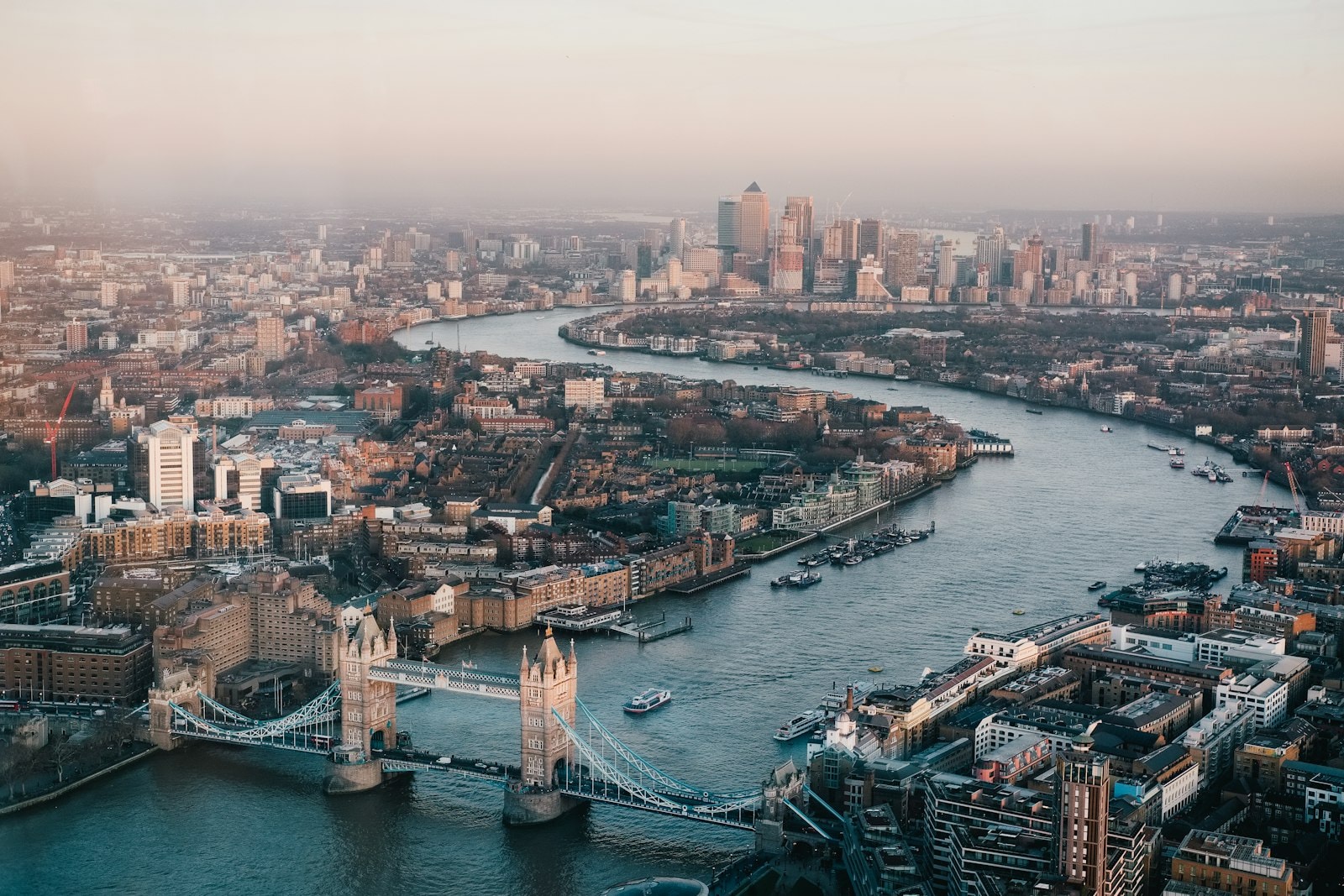 Tower Bridge and the River Thames in London, United Kingdom