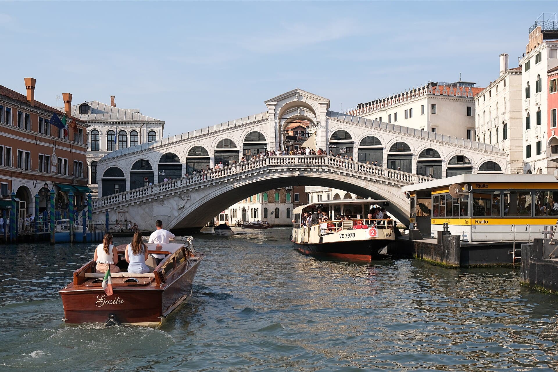 The Rialto Bridge over the Grand Canal in Venice, Italy